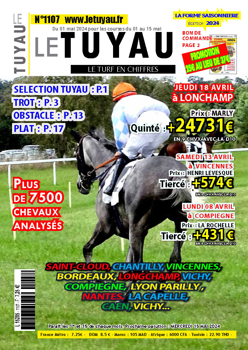 Le TUYAU Magazine, notations chevaux de course PMU